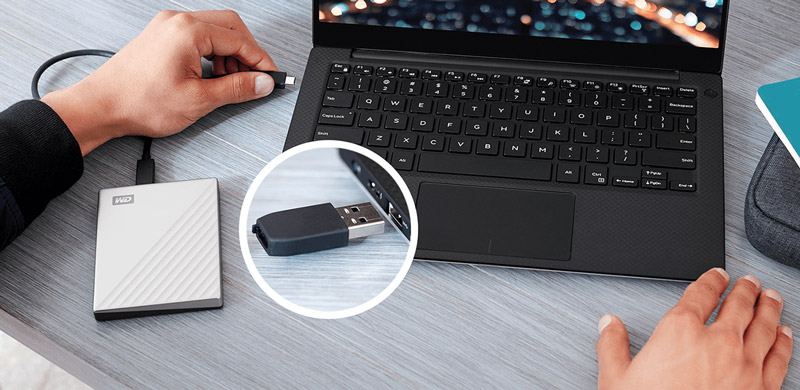 ฮาร์ดดิสพกพา 4TB WD My Passport Ultra Type-C USB 3.0 Gold